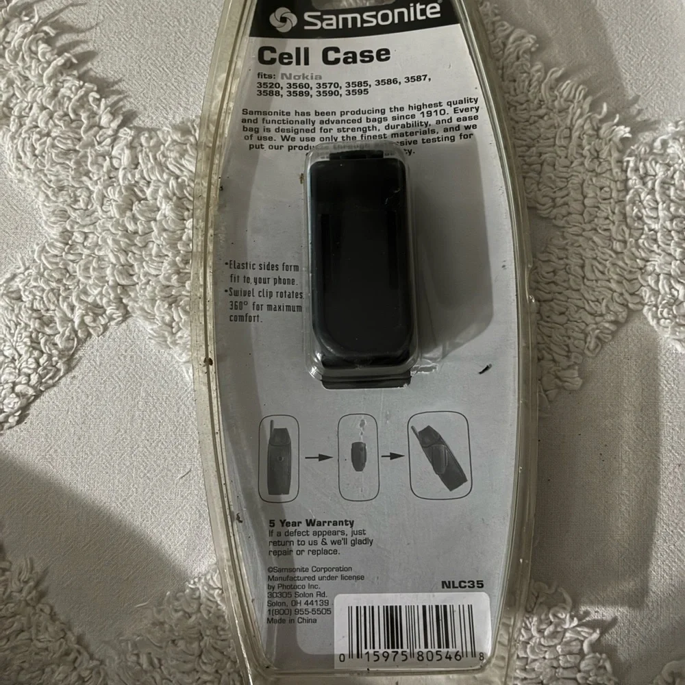 Vintage Samsonite Leather Cell Case with Swivel Clip ~ Nokia 3500 Series Phones